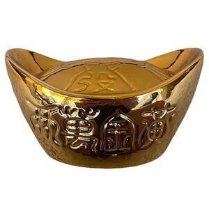 Gold Chinese Feng Shui Lucky Ingot Piggy Bank